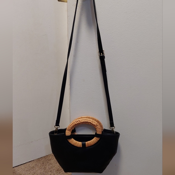 ❤️SALE! ANTHROPOLOGIE Natalia Wicker-Handled Small Tote 2 in 1 Convertible Bag - Picture 8 of 13